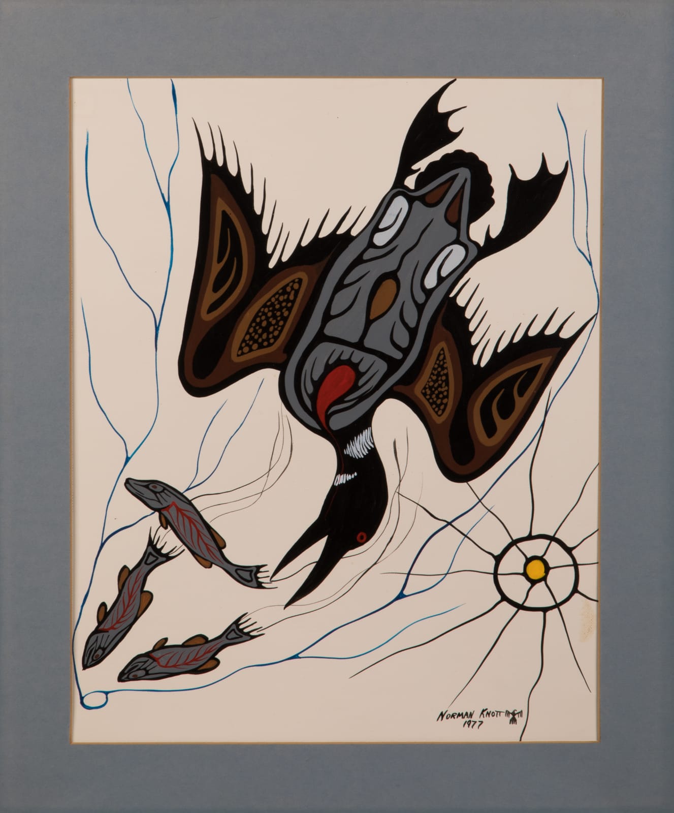 NORMAN KNOTT (1945-2003) ANISHINAABE (OJIBWE), Loon Fishing, 1977