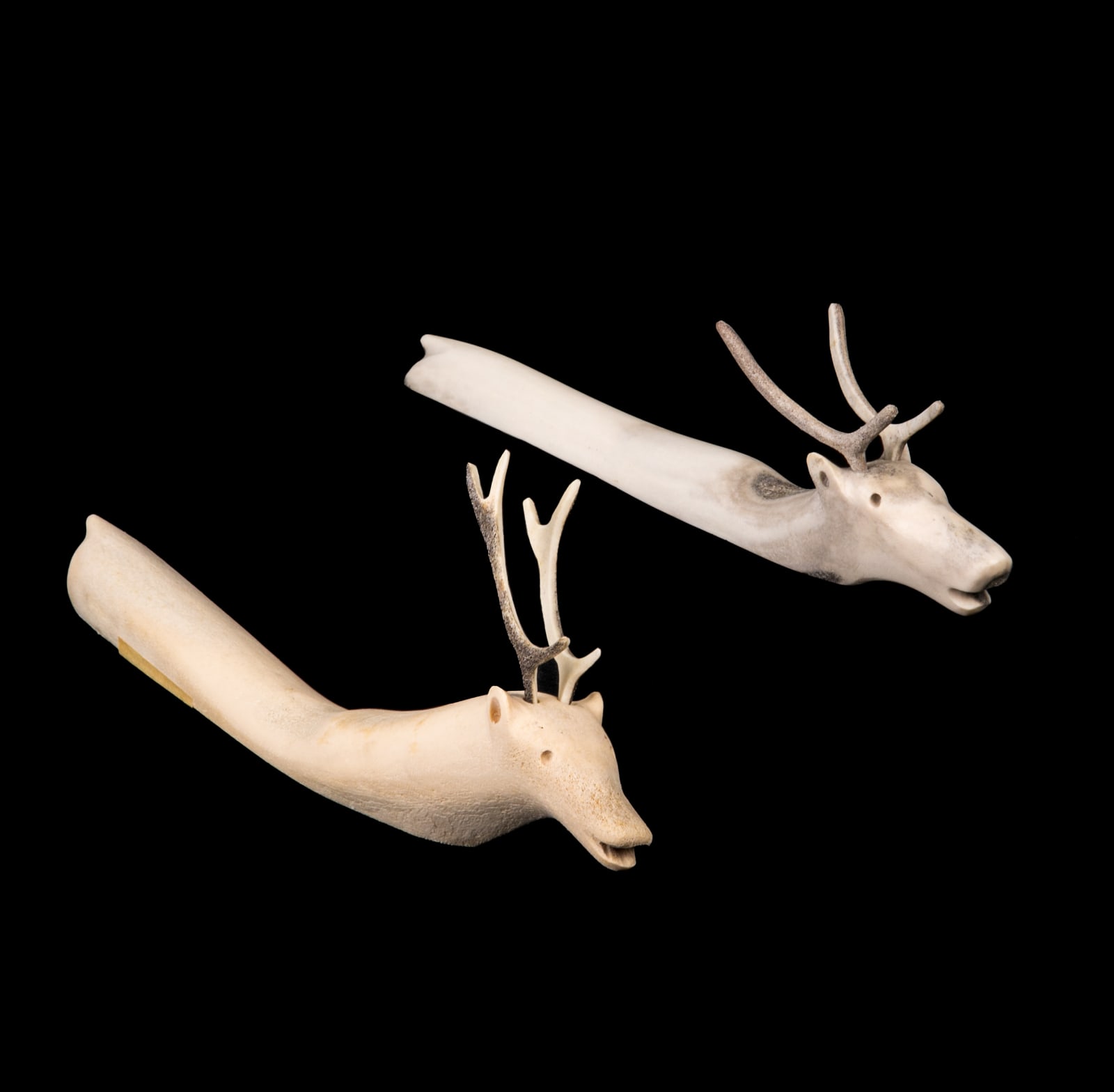 JACOB IRKOK (1937-2009) ARVIAT (ESKIMO POINT), Pair of Swimming Caribou, 2000s
