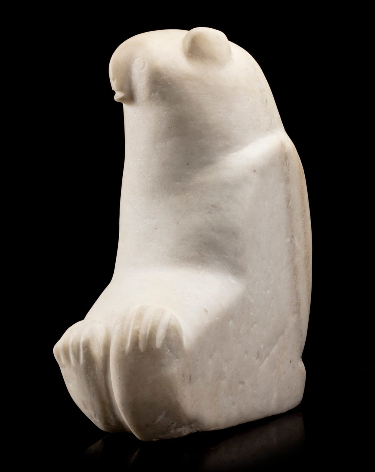 LATCHOLASSIE AKESUK (1919-2000) KINNGAIT (CAPE DORSET), Seated Owl Spirit, early 1970s