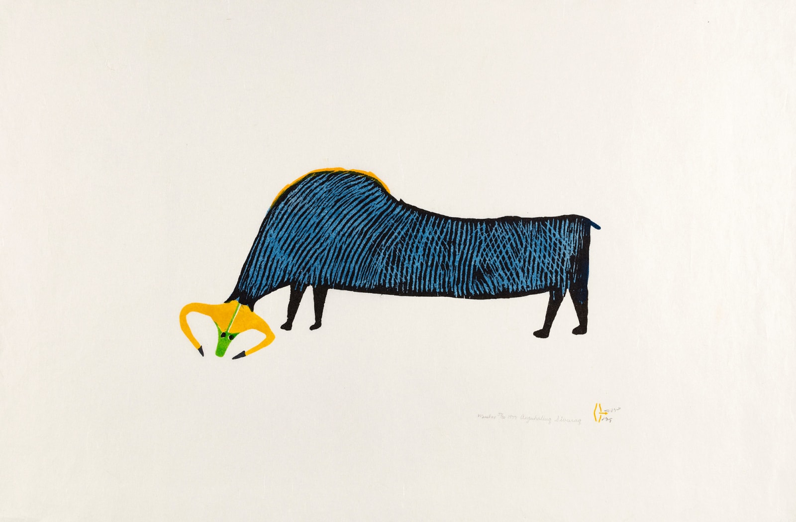 LUKE ANGUHADLUQ (1895-1982) QAMANI’TUAQ (BAKER LAKE), Muskox, 1977 #4