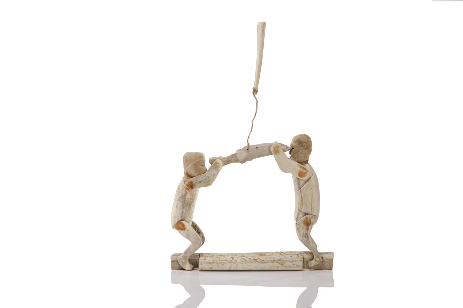 UNIDENTIFIED ARTIST, QAMANI'TUAQ (BAKER LAKE), Two Men Fighting over a Fish (Articulated Figures), early-mid 1970s