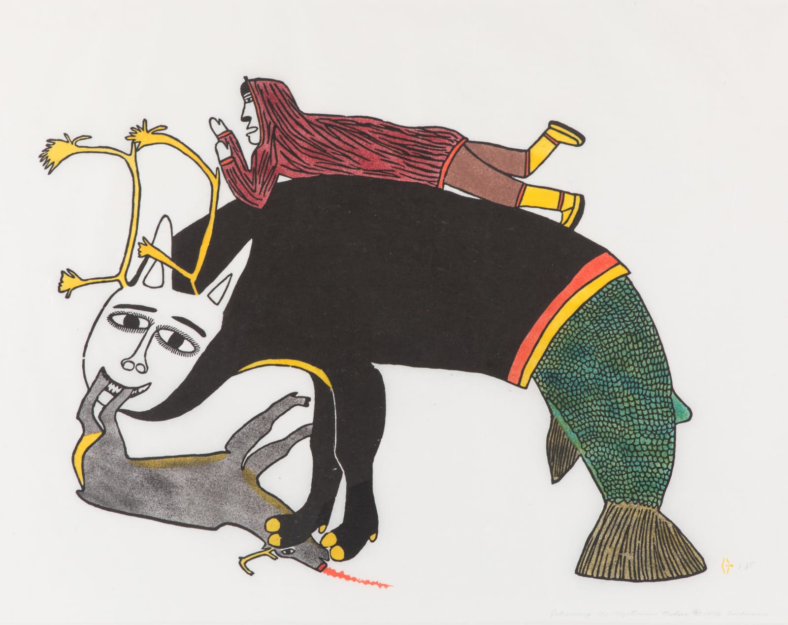 SIMON TOOKOOME (1934-2010) QAMANI’TUAQ (BAKER LAKE), Qadruhuaq, The Mysterious Helper, 1972 #24