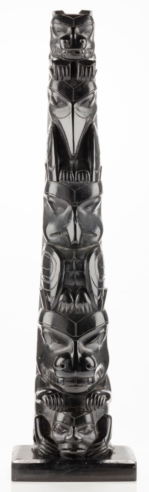 UNIDENTIFIED HAIDA ARTIST, Probably MASSET, HAIDA GWAII, Hollow Back Model Totem Pole, c. 1890