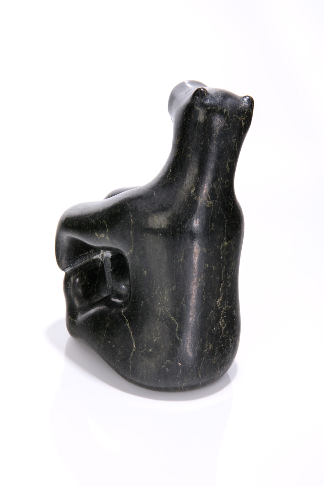 ABRAHAM POV (1927-1994) INUKJUAK (PORT HARRISON), Contented, Seated Polar Bear, 1970s