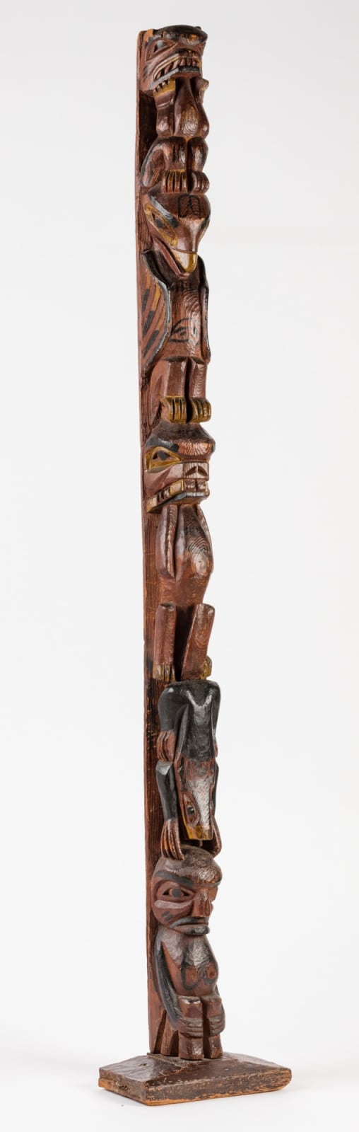 UNIDENTIFIED ARTIST, POSSIBLY TLINGIT OR TSIMSHIAN, Model Totem Pole, c. 1920s