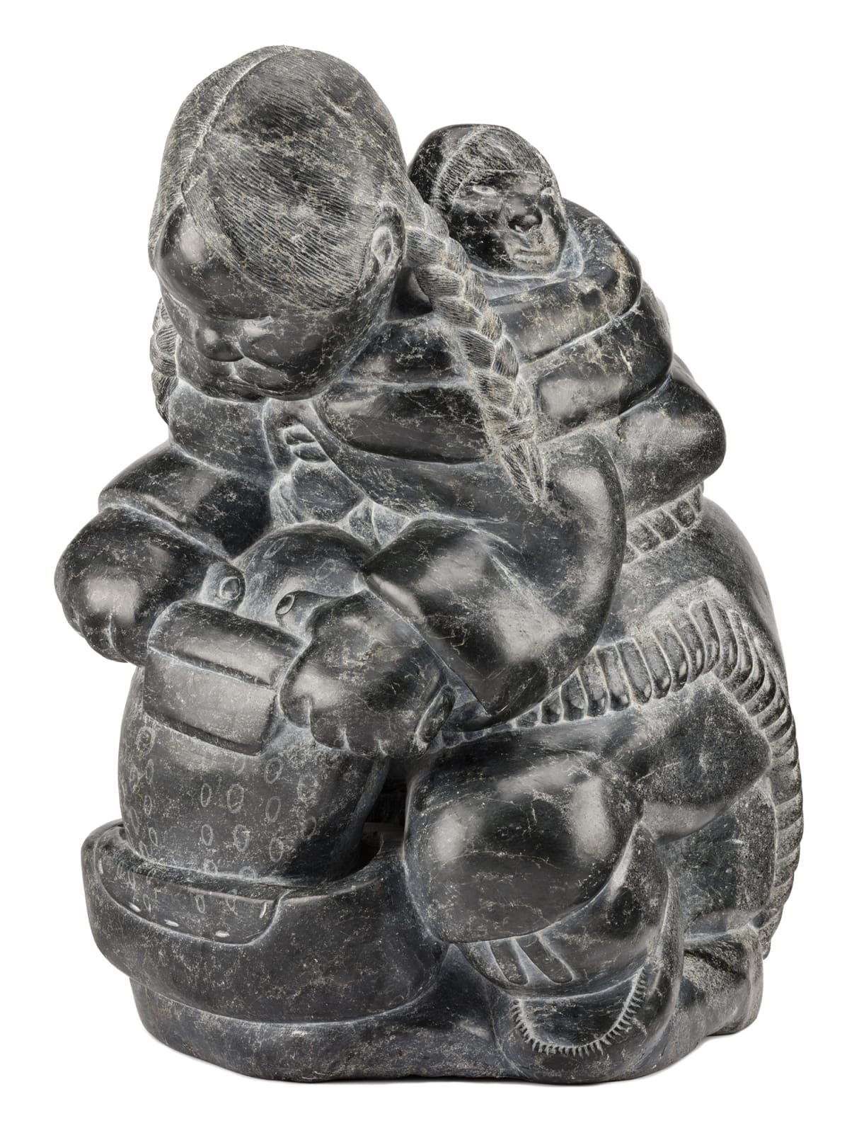 JOHNNY INUKPUK, R.C.A. (1911-2007) INUKJUAK (PORT HARRISON), Mother and Child, Scraping a Skin, c. 1962-65