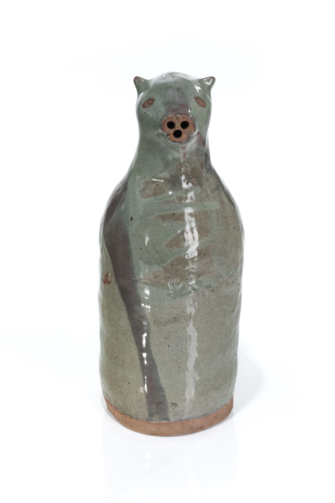 MAKITUK PINGWARTUK (1936-) KINNGAIT (CAPE DORSET), Glazed Ceramic with Polar Bear Head, 1960s
