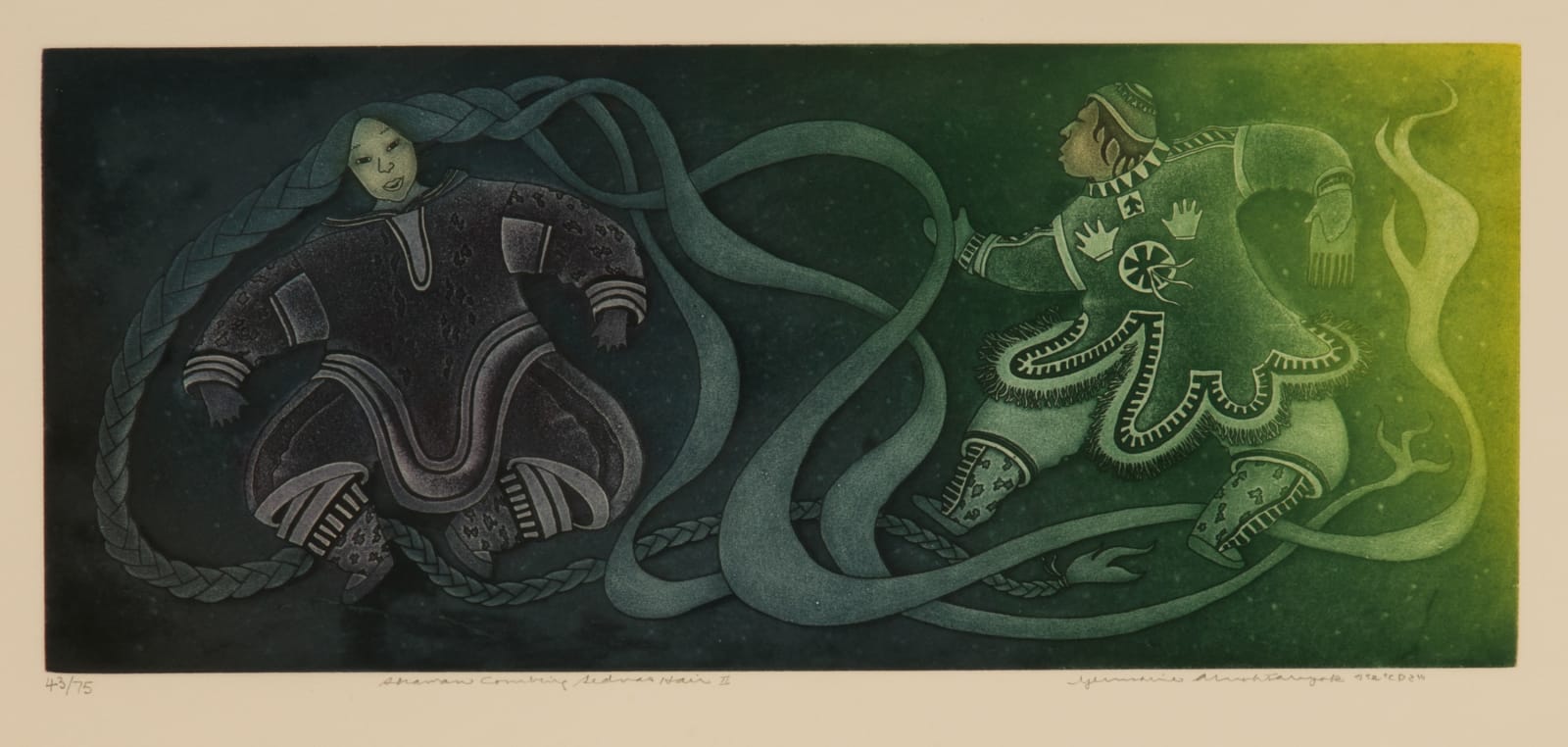 GERMAINE ARNAKTAUYOK (1946-) Iglulik (Igloolik), Shaman Combing Sedna's Hair II, 2003