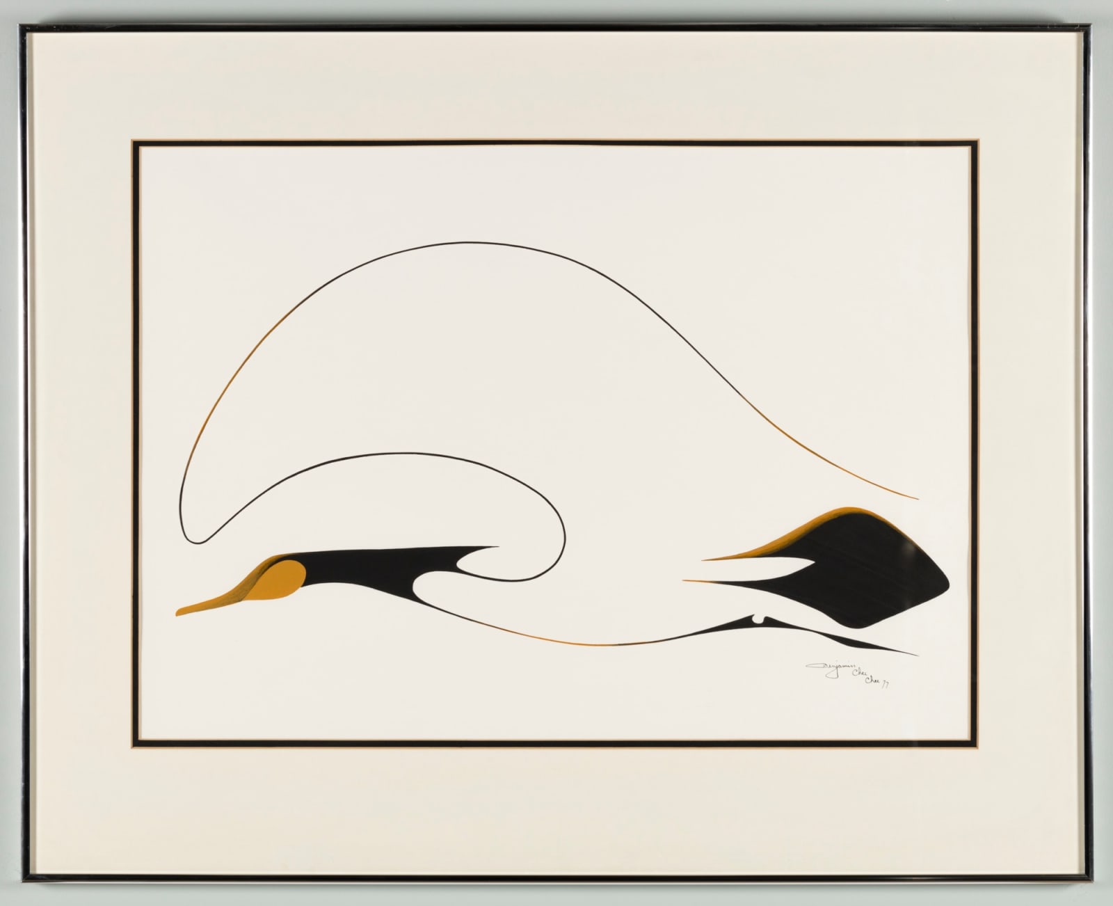 BENJAMIN CHEE CHEE (1944-1977) ANISHINAABE (OJIBWE), Untitled (Goose in Flight), 1977