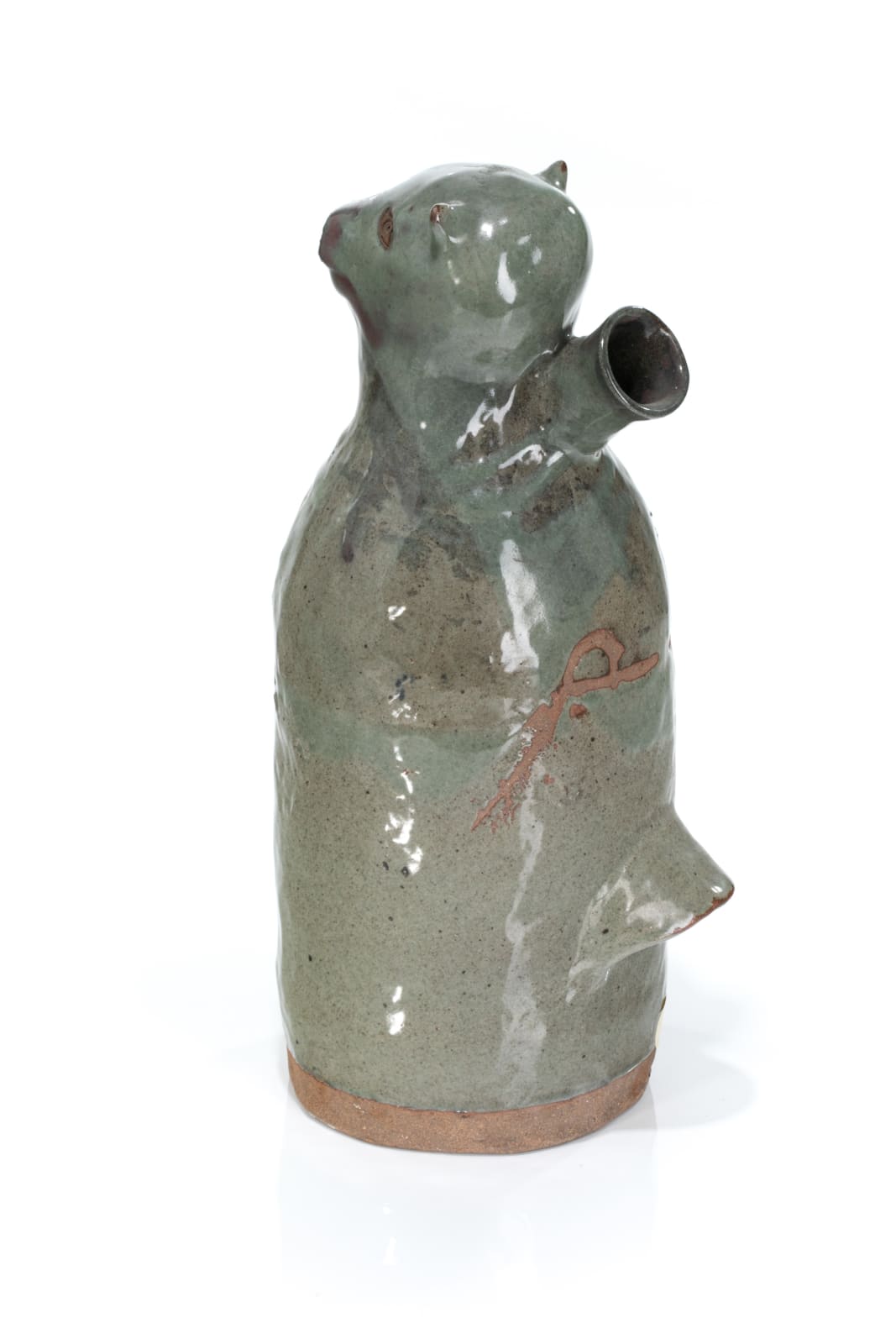 MAKITUK PINGWARTUK (1936-) KINNGAIT (CAPE DORSET), Glazed Ceramic with Polar Bear Head, 1960s