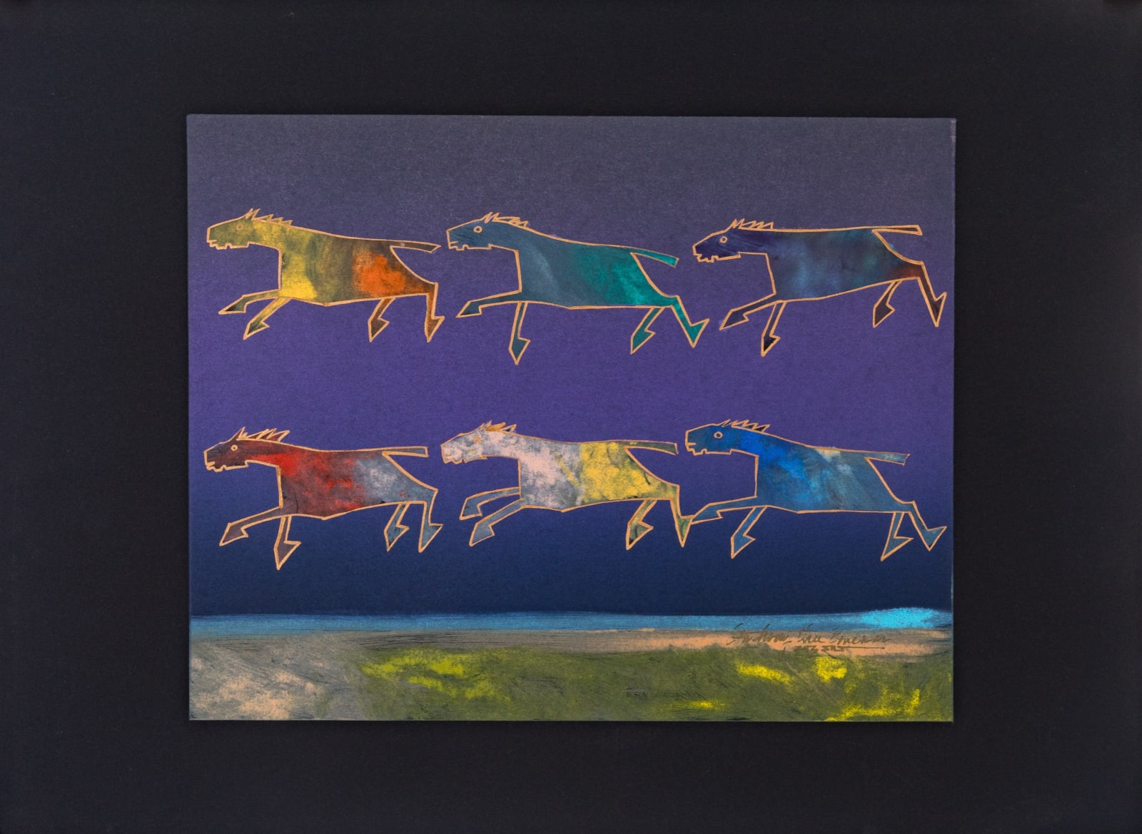 ANTHONY CHEE EMERSON (1963-) DINÉ (NAVAJO), NEW MEXICO, Composition with Horses, 1990s