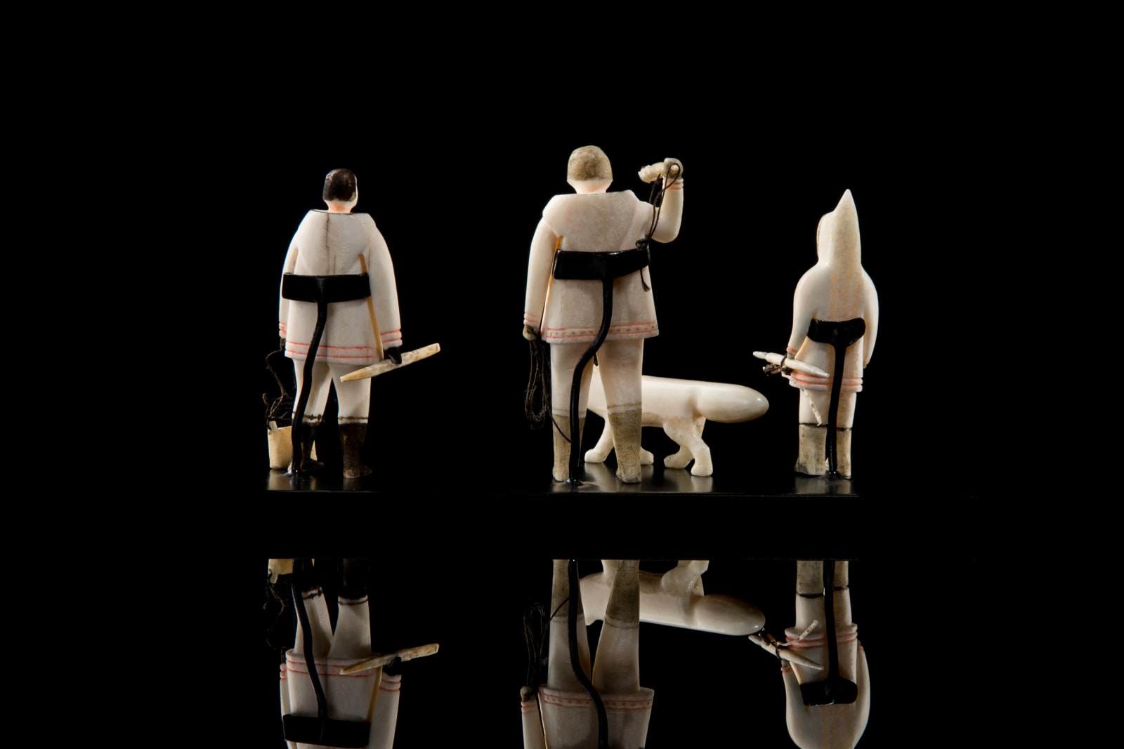 UNIDENTIFIED ARTISTS, LABRADOR, Hunters and Arctic Fox, late 19th century