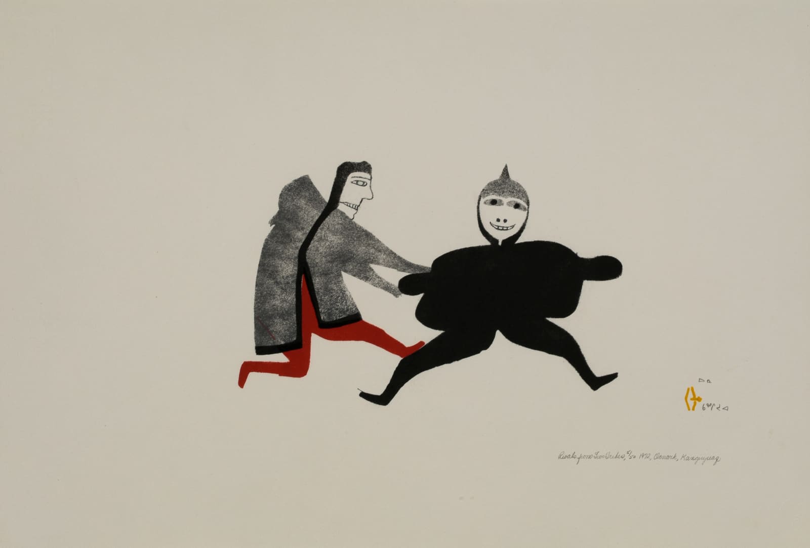 JESSIE OONARK, O.C., R.C.A (1906-1985) QAMANI'TUAQ (BAKER LAKE), Rivals from Two Tribes, 1972 (1973 #19)