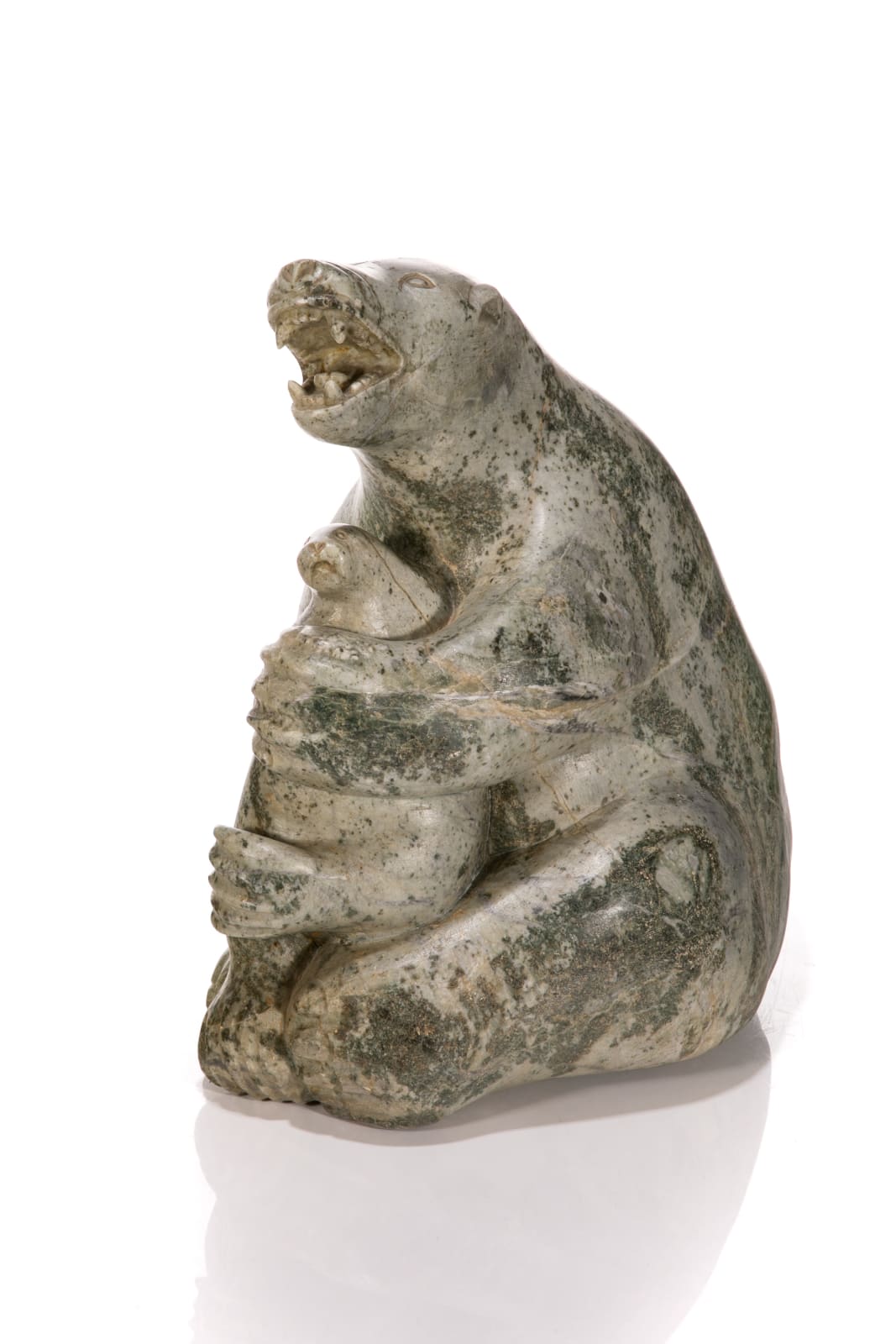 QAQAQ (KAKA) ASHOONA (1928-1996) KINNGAIT (CAPE DORSET), Polar Bear with Captured Seal, c. 1970s