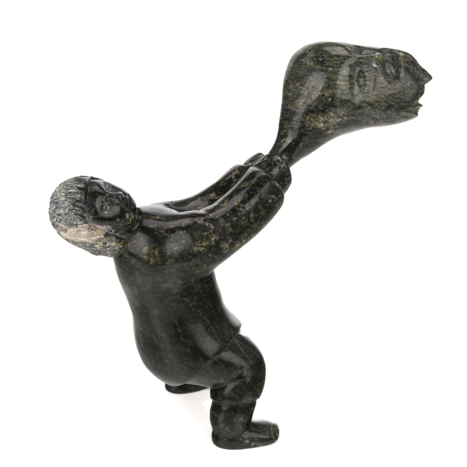 ISACI ETIDLOIE (1972-2014) KINNGAIT (CAPE DORSET), Man Wrangling Spirit, 2000s