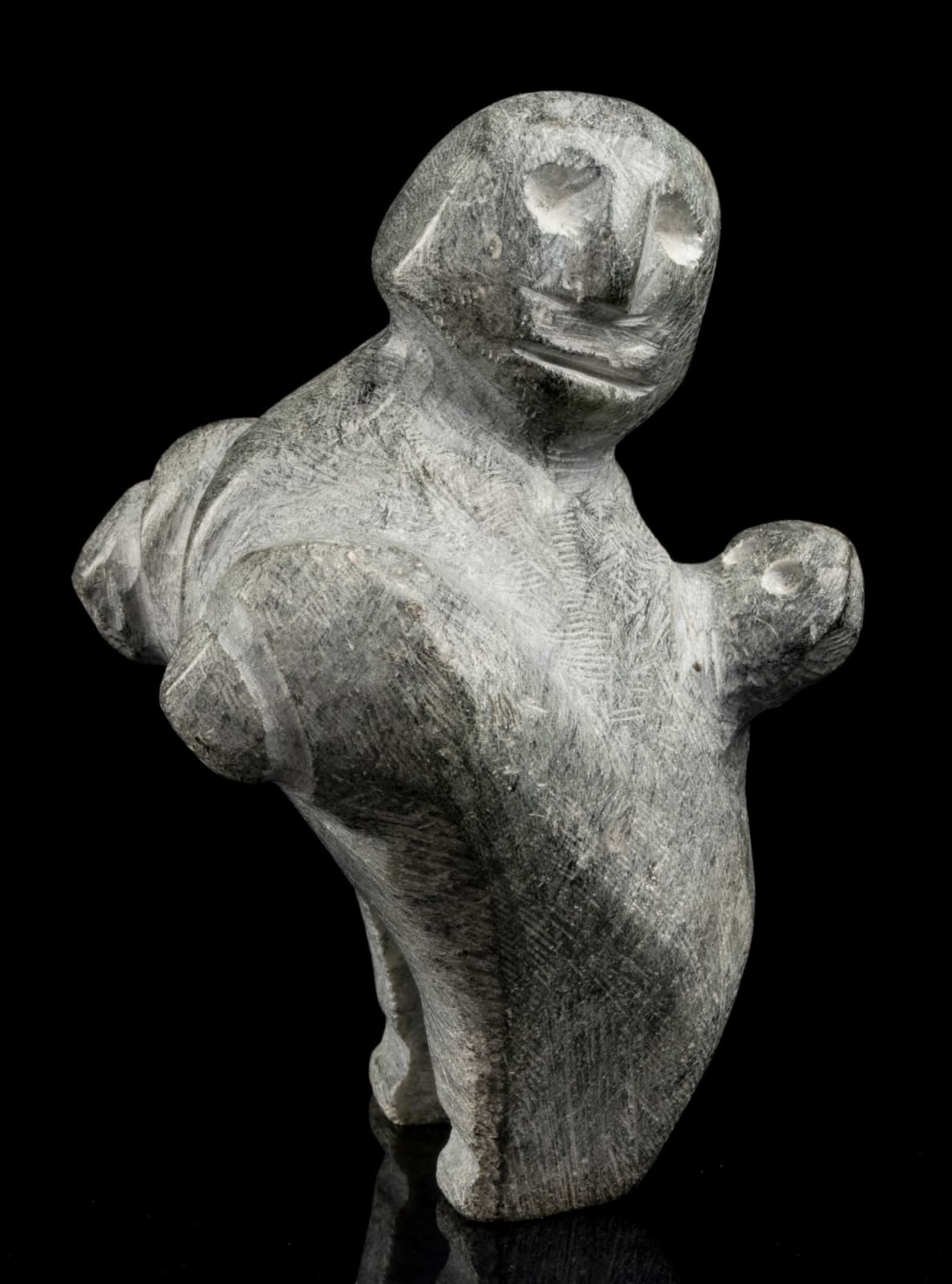 JOHN KAVIK (1897-1993) KANGIQLINIQ (RANKIN INLET), Mother Checking on Her Infant, 1980