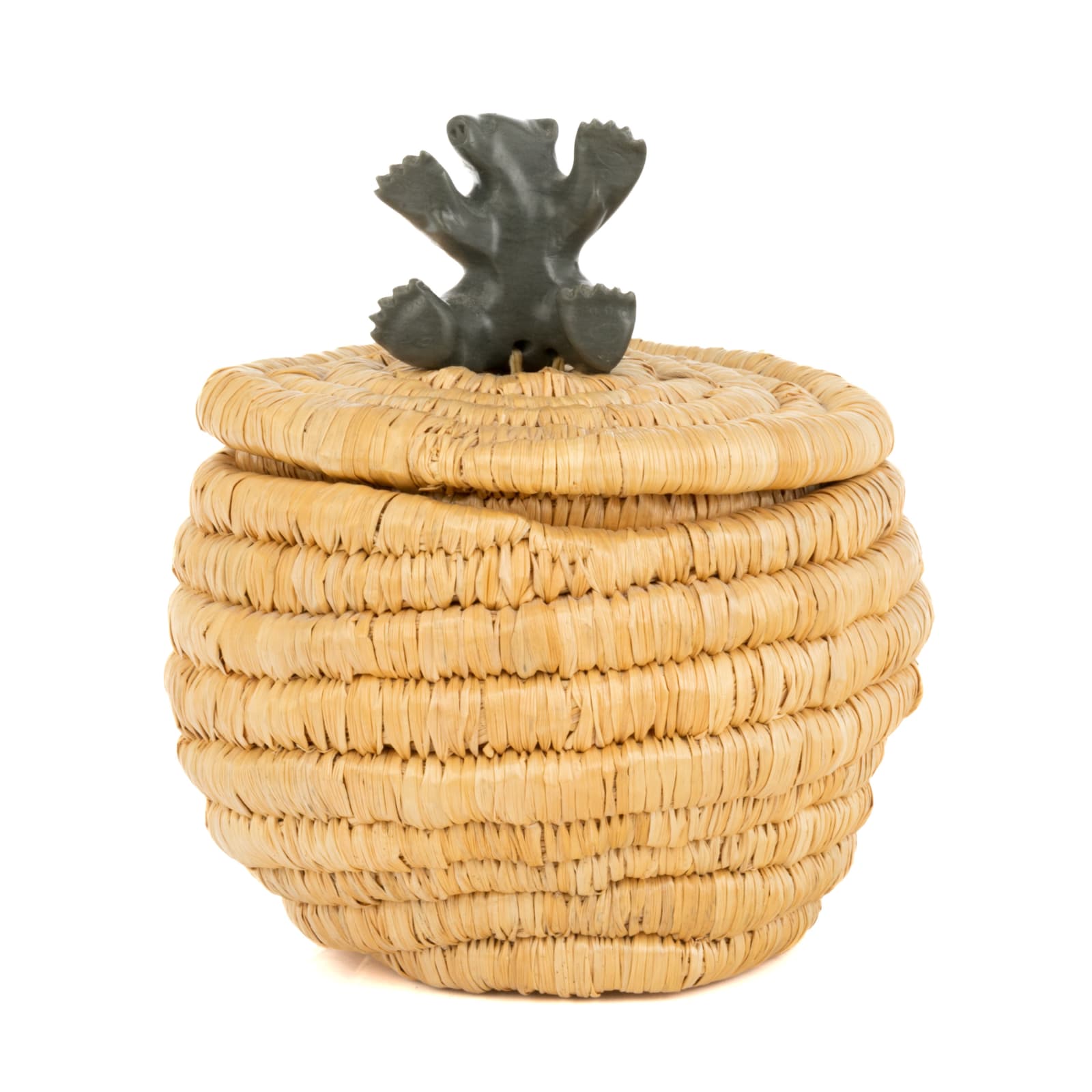 LUCY KUMARLUK, UMIUJAQ, Basket with Polar Bear Cub Knop, 2009