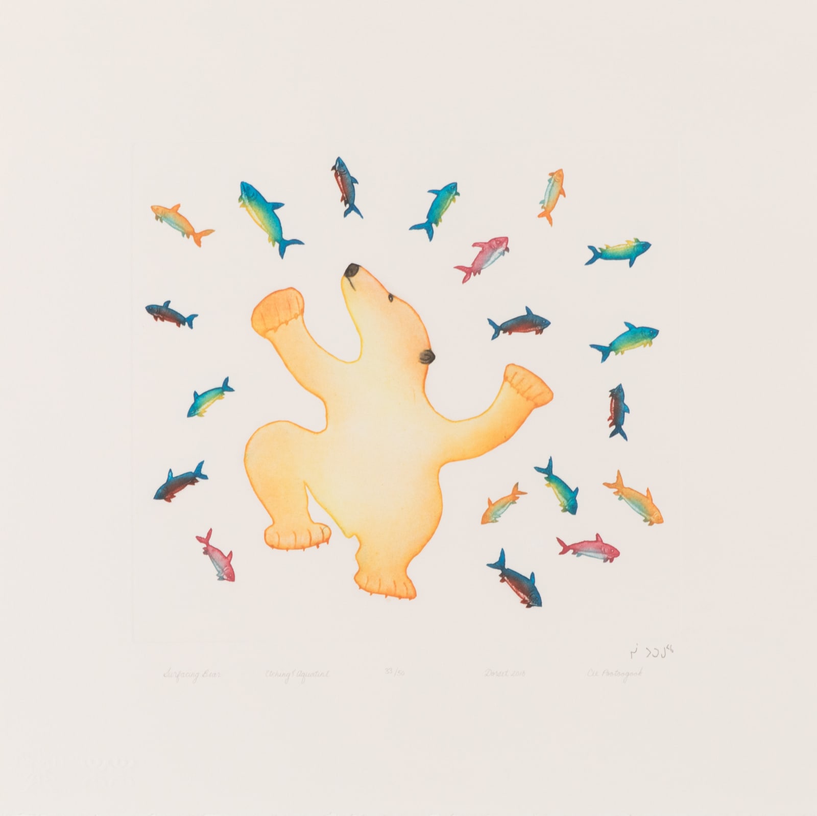 CEE POOTOOGOOK (1967-) KINNGAIT (CAPE DORSET), Surfacing Bear, 2018 #14