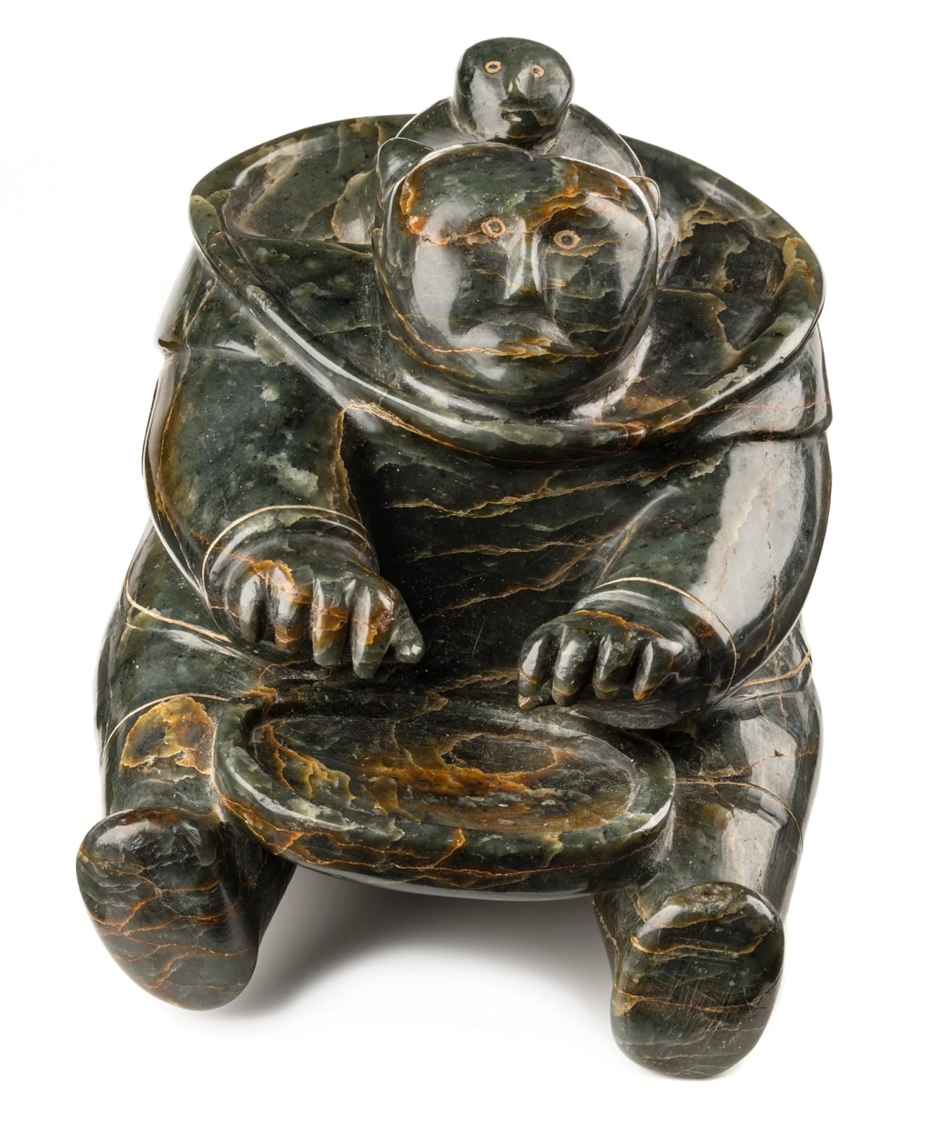 ELIJASSIAPIK (1912-1972) INUKJUAK (PORT HARRISON), Seated Mother and Child with Platter, c. 1953-55