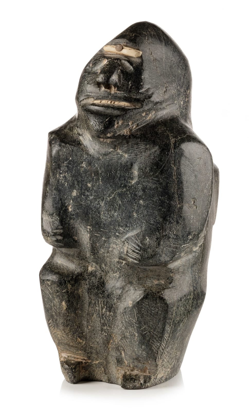 JOHN KAVIK (1897-1993) KANGIQLINIQ (RANKIN INLET), Father and Son Wearing Snow Goggles , c. 1960s