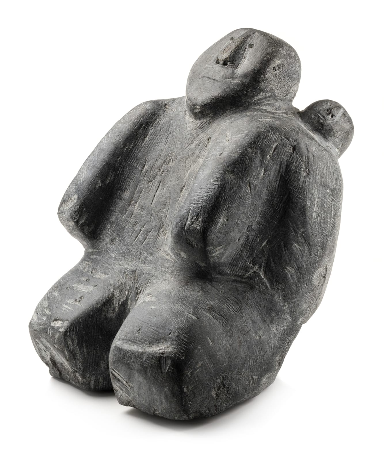 MARC ALIKASWA (1928-2008) ARVIAT (ESKIMO POINT), Seated Mother and Child, c. early to mid 1990s