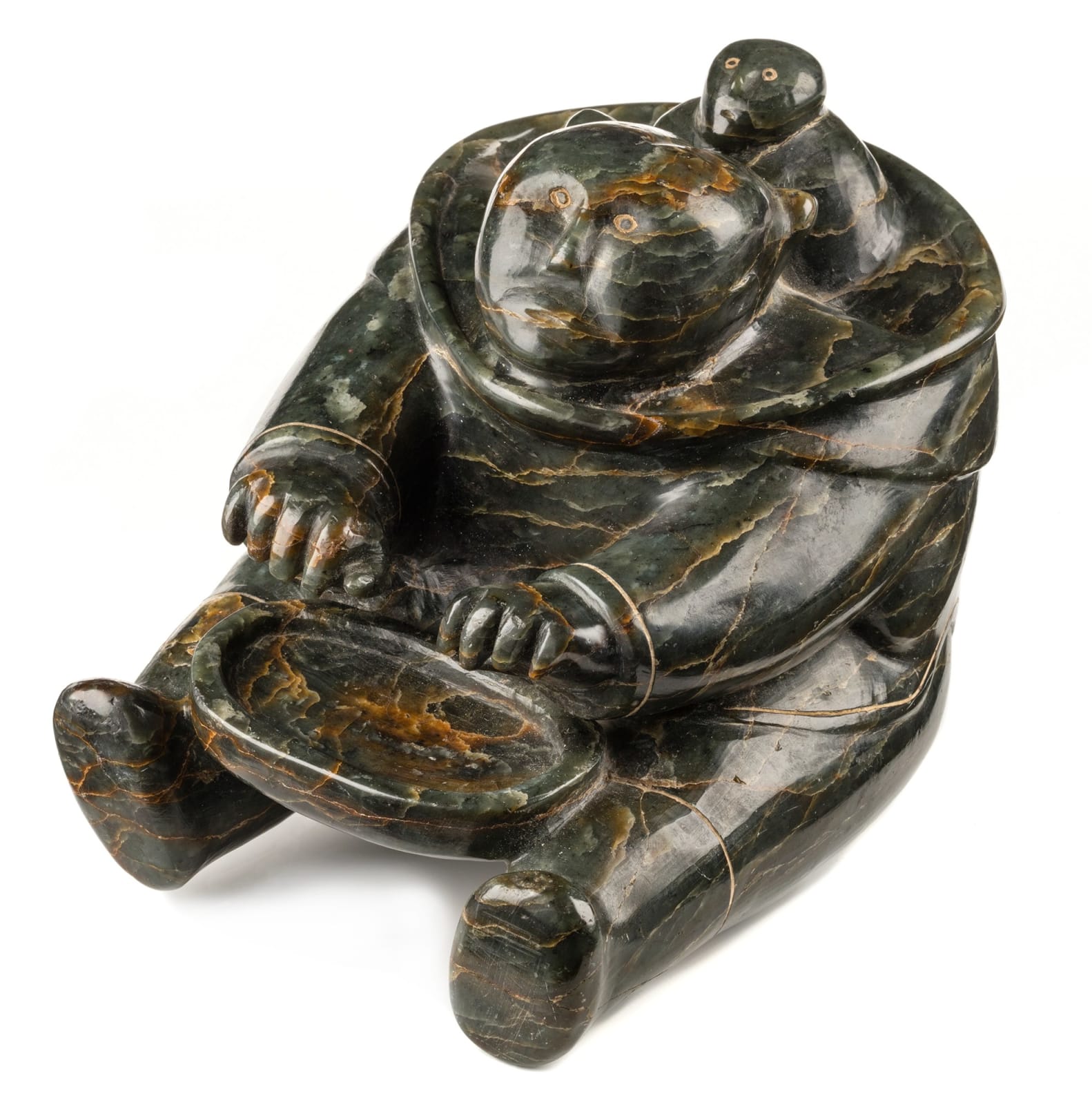 ELIJASSIAPIK (1912-1972) INUKJUAK (PORT HARRISON), Seated Mother and Child with Platter, c. 1953-55