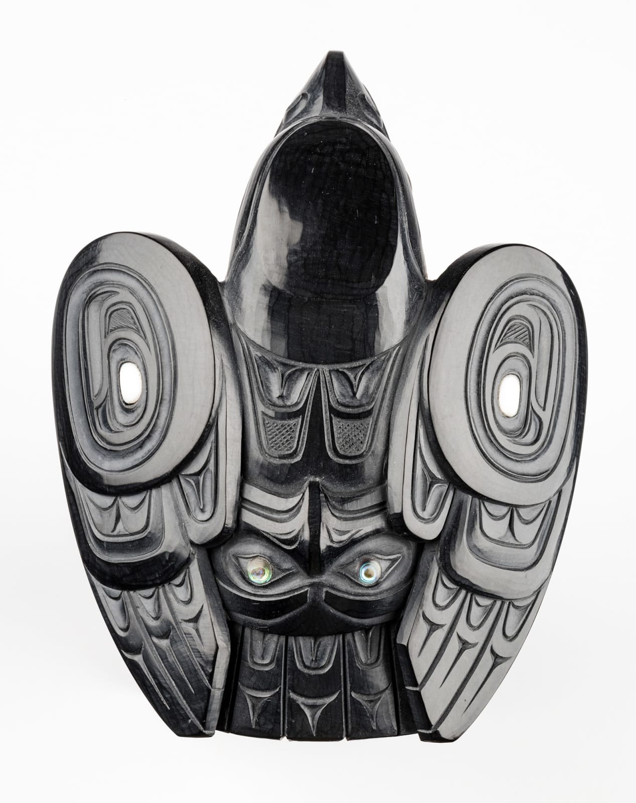 CHRISTIAN WHITE (1962-) OLD MASSET, HAIDA GWAII, Eagle Clan Ancestress Model Totem Pole, 2014