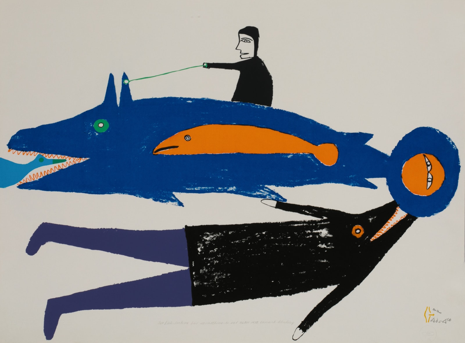 JESSIE OONARK, O.C., R.C.A (1906-1985) QAMANI'TUAQ (BAKER LAKE), Two Fish Looking for Something To Eat, 1978 #16