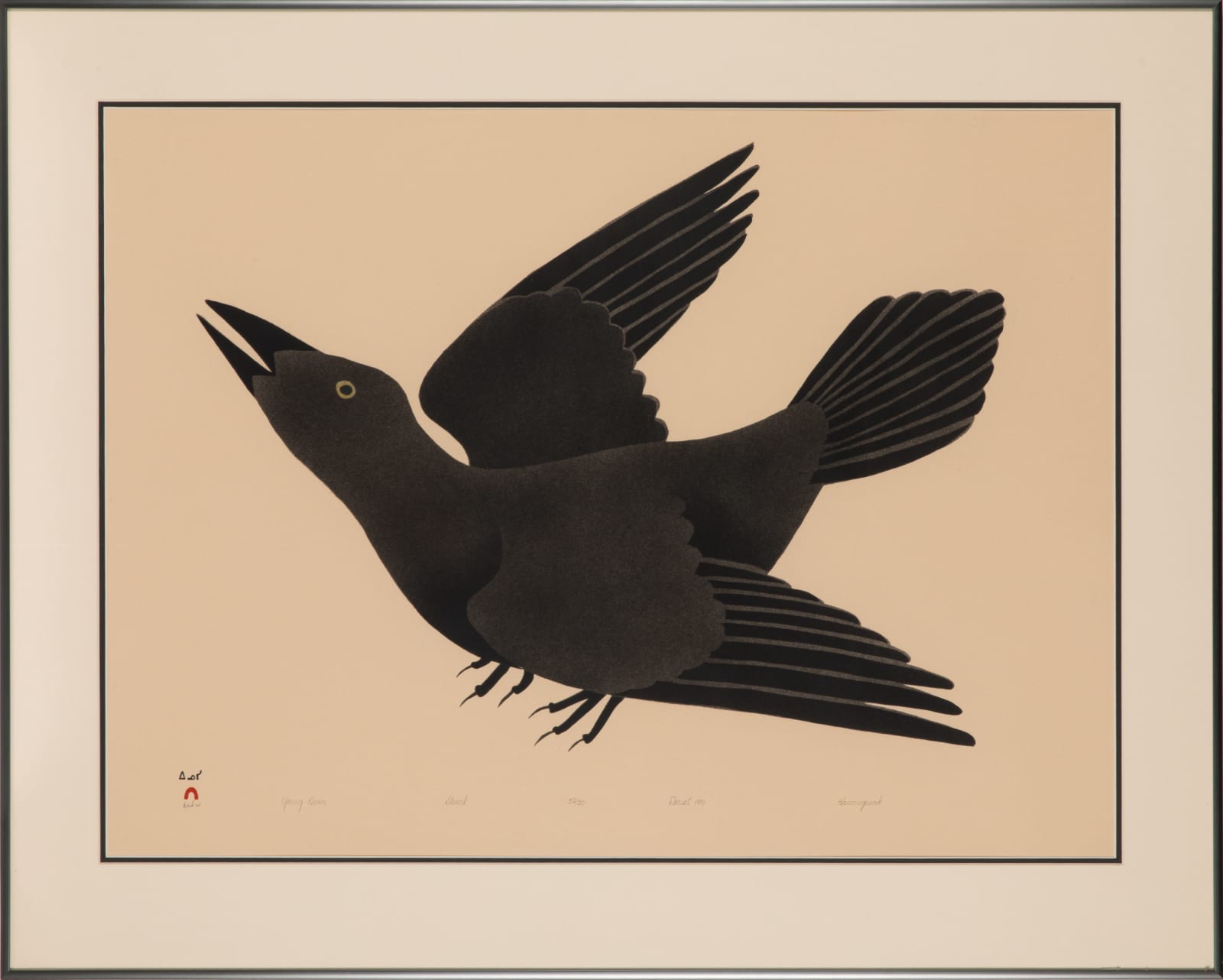 KANANGINAK POOTOOGOOK, R.C.A. (1935-2010) KINNGAIT (CAPE DORSET), Young Raven, 1991 #5