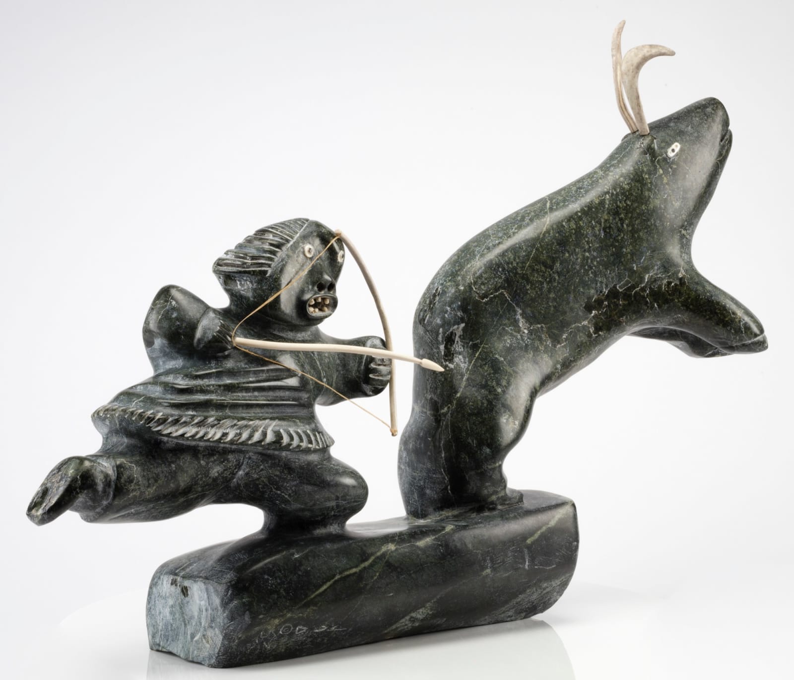 JUDAS ULLULAQ (1937-1999) Uqsuqtuuq (Gjoa Haven), Man Chasing Caribou, early 1990s