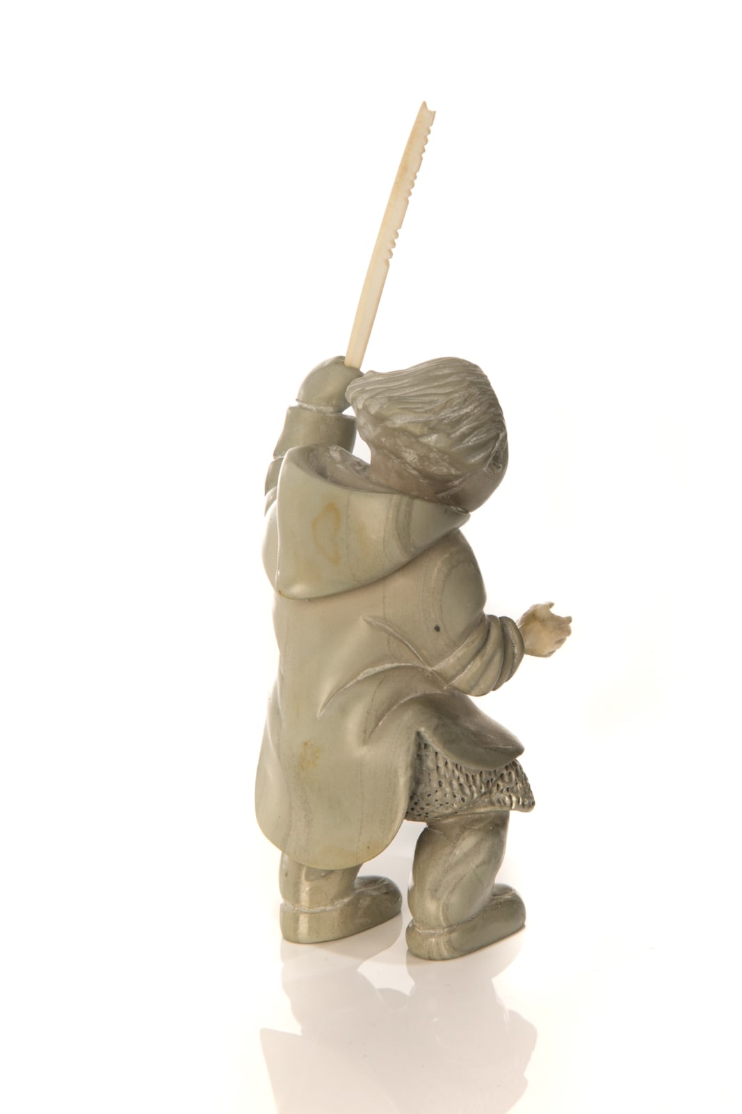 Attributed to MANASIE AKPALIAPIK (1955-) IKPIARJUK (ARCTIC BAY) / TORONTO, Standing Man with Stick and Antler Hand, mid 1990s