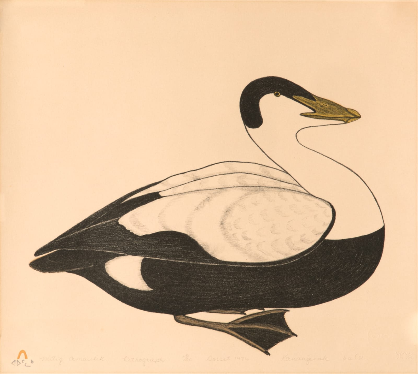 KANANGINAK POOTOOGOOK, R.C.A. (1935-2010) KINNGAIT (CAPE DORSET), Mitiq Amaulik, 1976 #51
