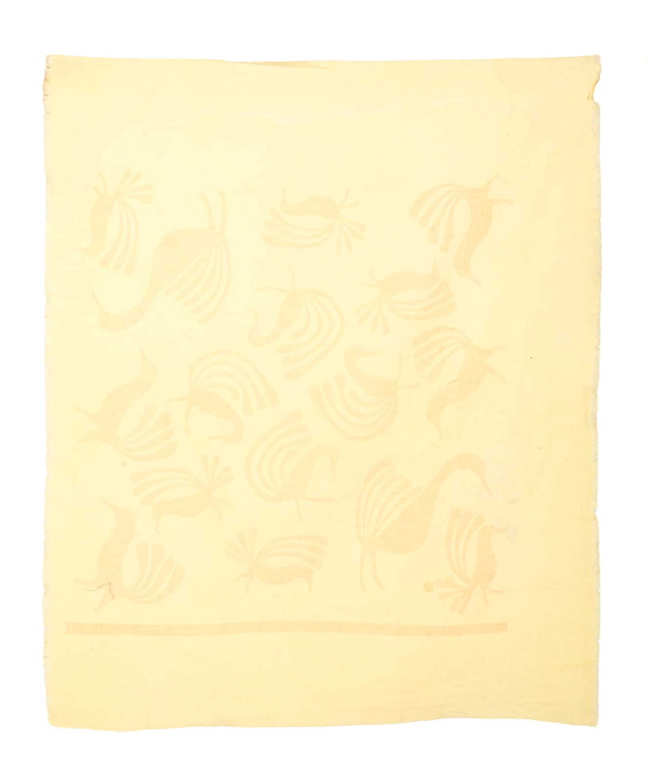 Attributed to: SOROSILUTO ASHOONA (1941-) KINNGAIT (CAPE DORSET), Title Unknown (Many Golden Birds) (Probably a Test), c. 1965