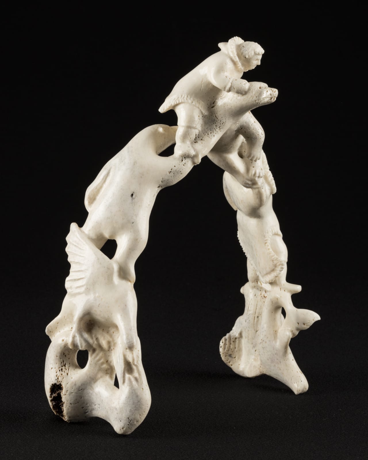 JACKOPOSIE OOPAKAK (1948-) IQALUIT (FROBISHER BAY), Composition with Figures and Arctic Animals, c. 2005