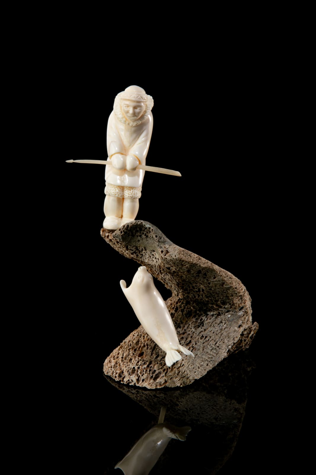 UNIDENTIFIED ARTIST, POSSIBLY YUITS (SIBERIAN YU'PIK), Hunter Approaching a Seal, 1970s