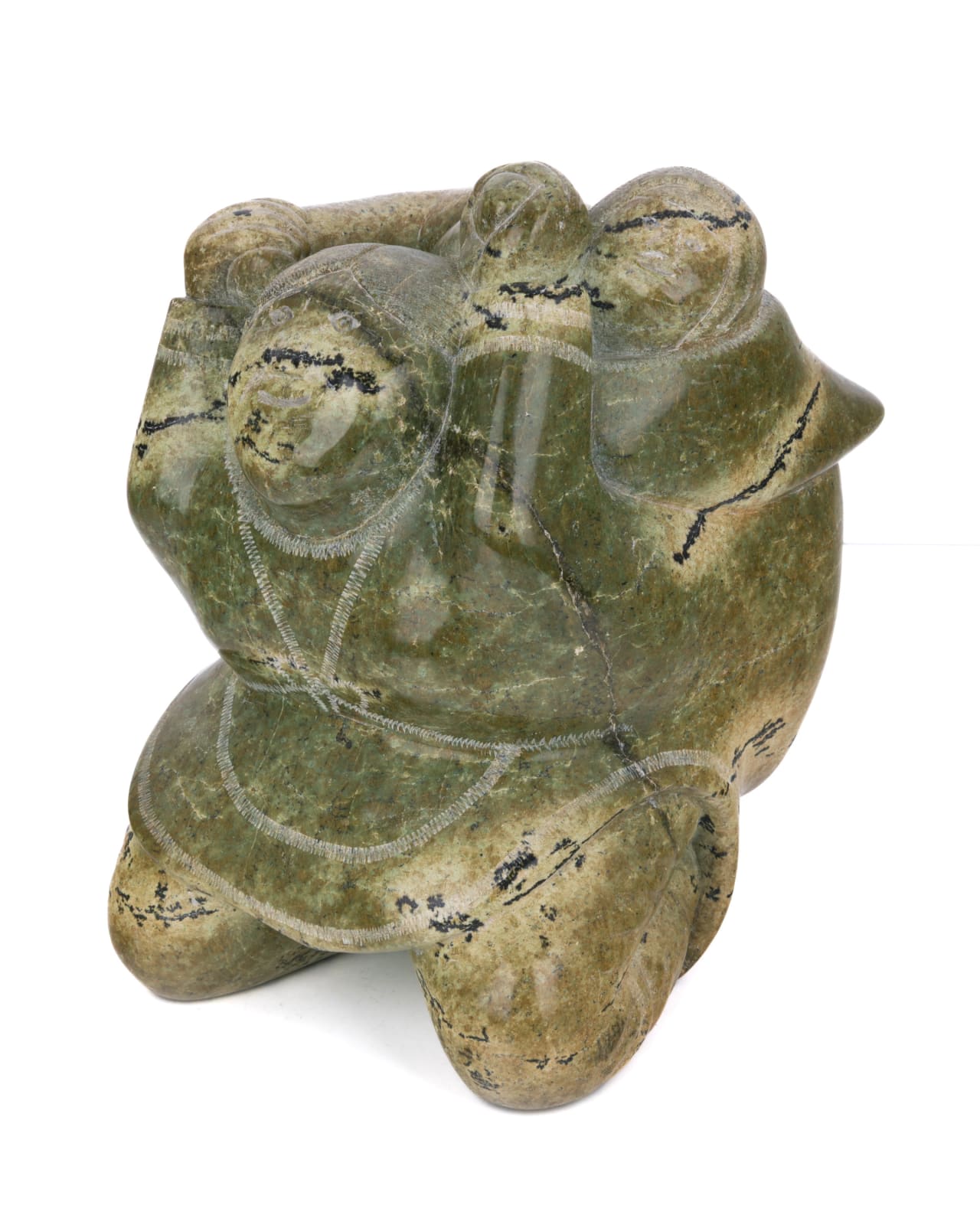 JOHNNYBOO ULLUAKULLUK (1923-D) IQALUIT (FROBISHER BAY) / KIMMIRUT (LAKE HARBOUR), Mother with Child in Her Amaut, 1975