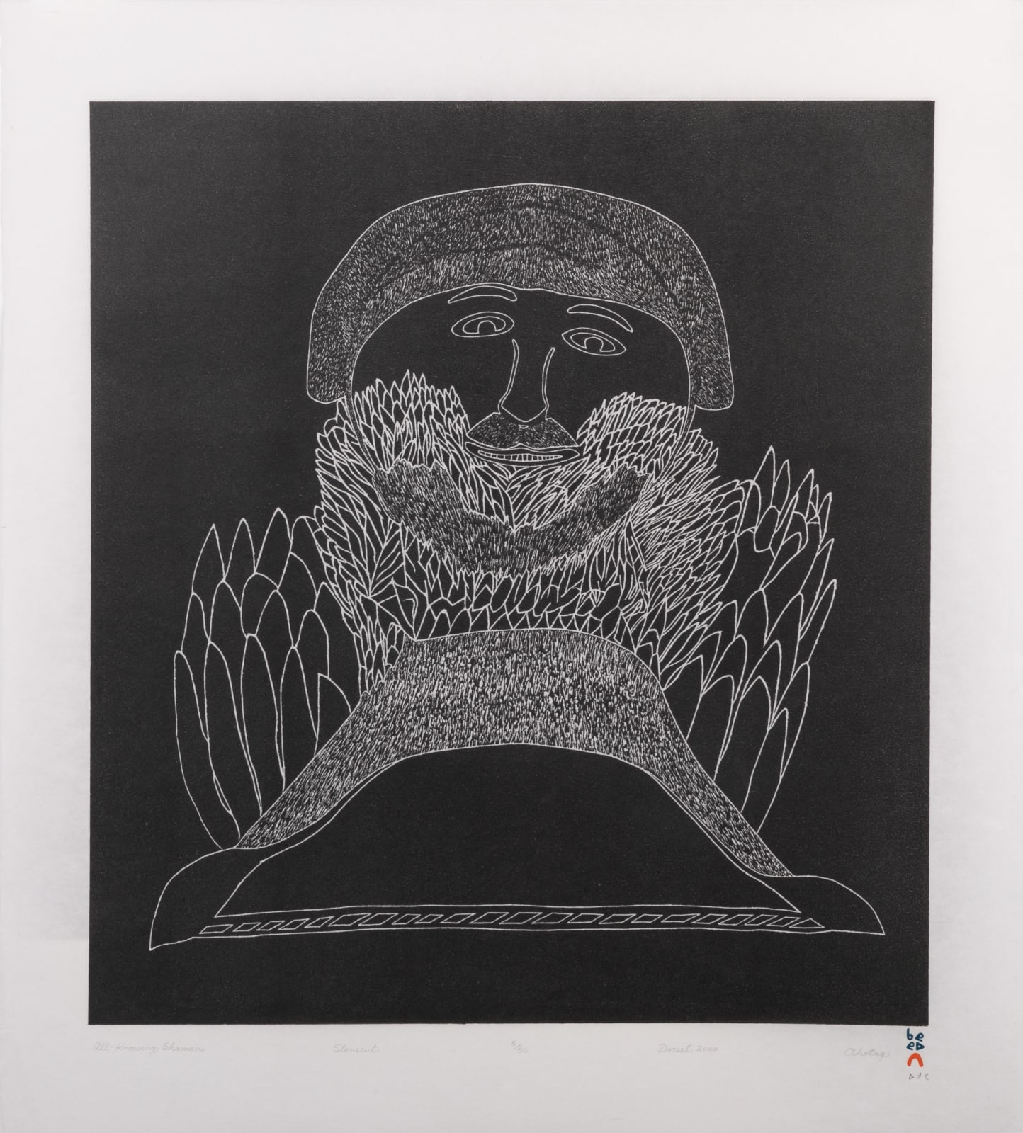 OHOTAQ MIKKIGAK (1936-2014) KINNGAIT (CAPE DORSET), All-Knowing Shaman, 2000 #24