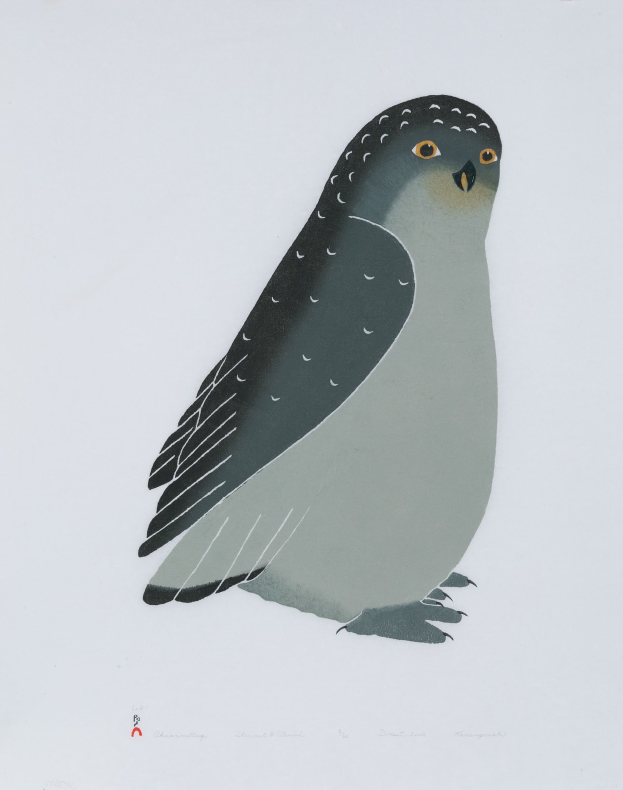 KANANGINAK POOTOOGOOK, R.C.A. (1935-2010) KINNGAIT (CAPE DORSET), Akuarmittuq (Pregnant Owl), 2002 (Cape Dorset Spring Folio) #2