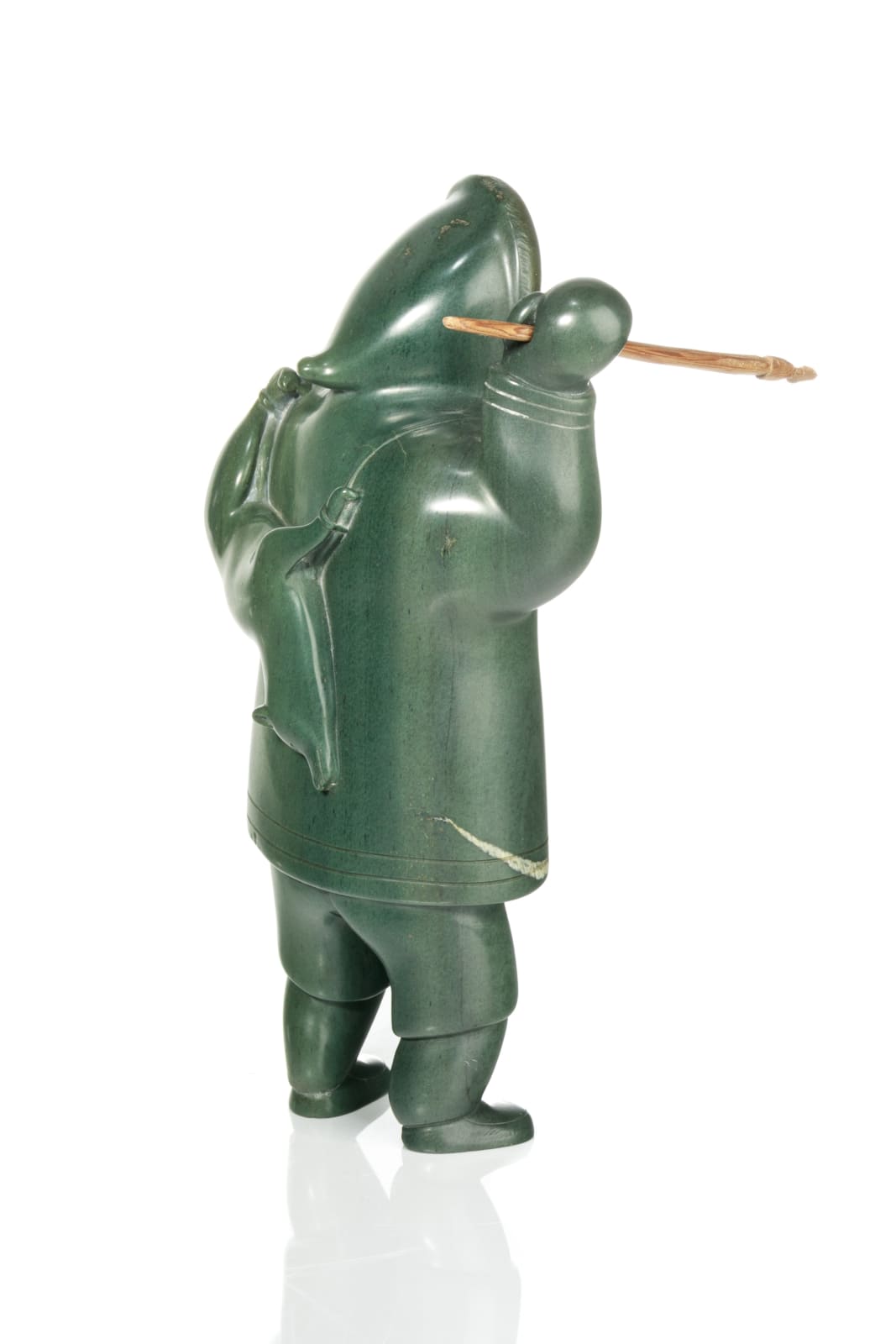 JOHNNY MEEKO SR. (1933-) SANIKILUAQ (BELCHER ISLANDS), Happy Hunter with Caught Fox, c. 1960s