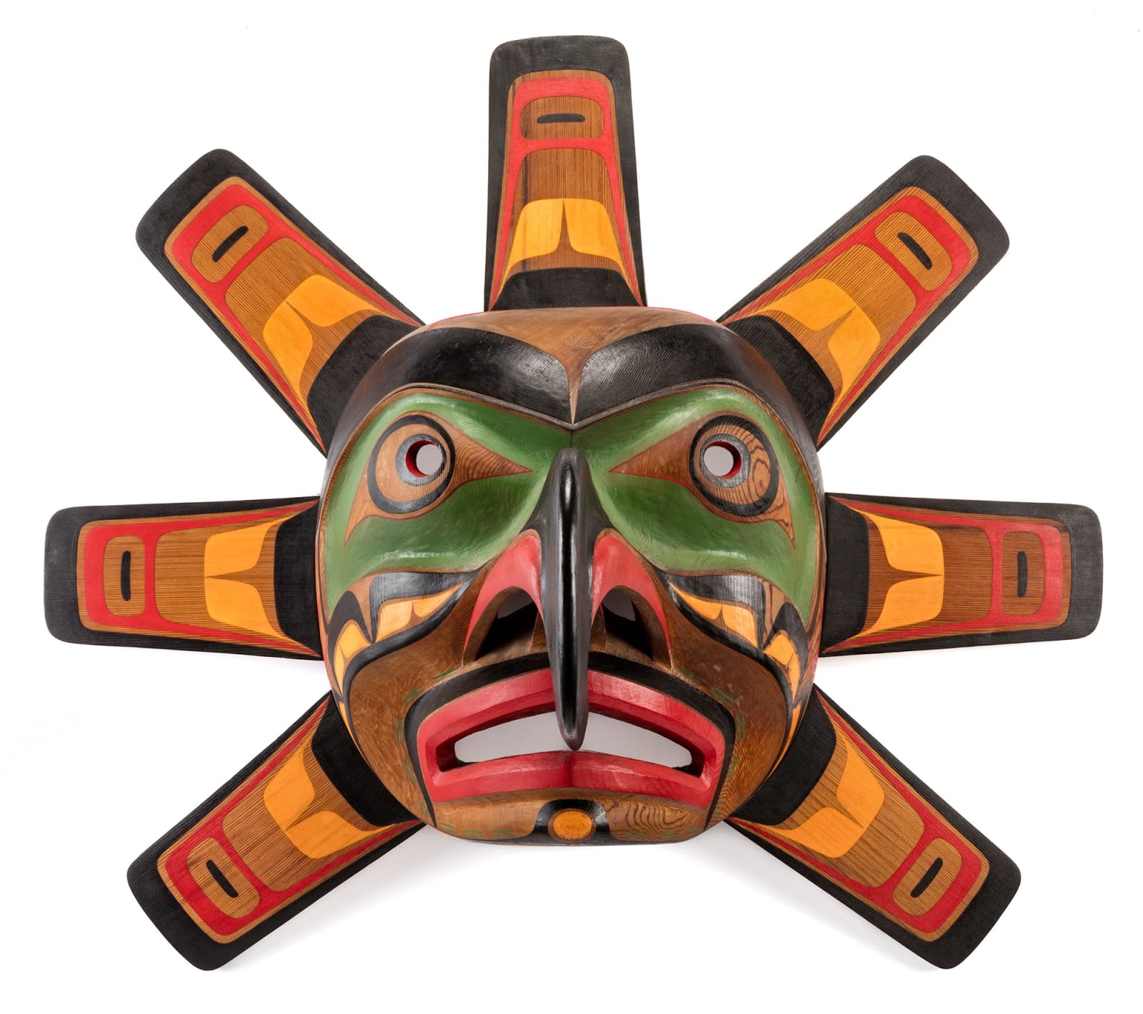 GENE BRABANT (1946-) CREE, VICTORIA, B.C., Kwag-uilth Sun (Kwakwa̱ka̱ʼwakw Style Sun Mask), Sept 1982