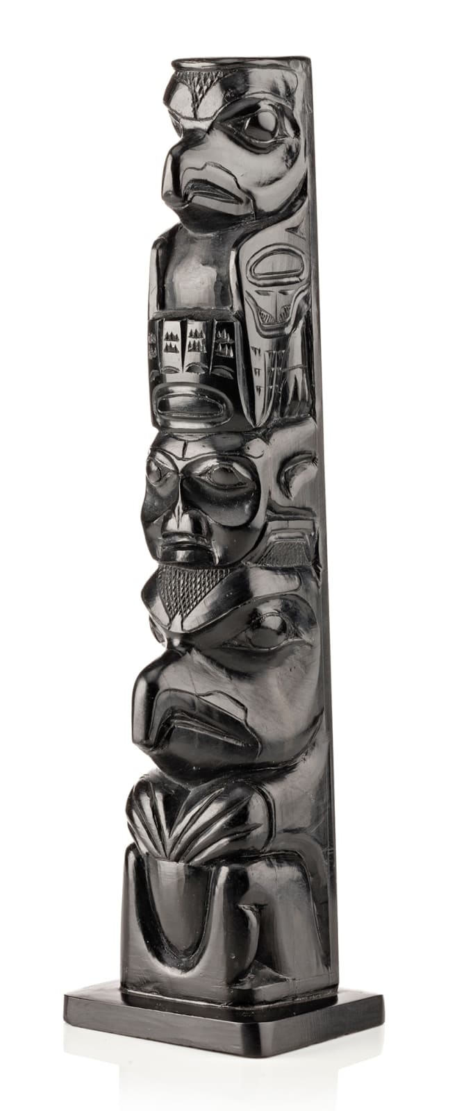 ATTRIBUTED TO PAUL JONES (c. 1847-1927), SKIDEGATE, HAIDA GWAII, Model Totem Pole, c. 1900-1910