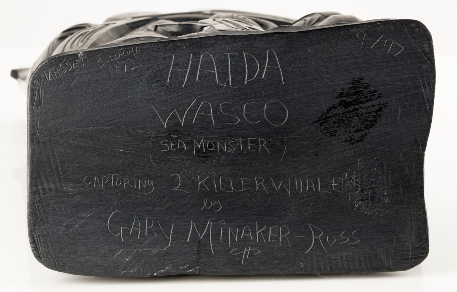 GARY MINAKER-RUSS (1958-2025), MASSET, HAIDA GWAII, Haida Wasco Capturing Two Killer Whales, September 1997