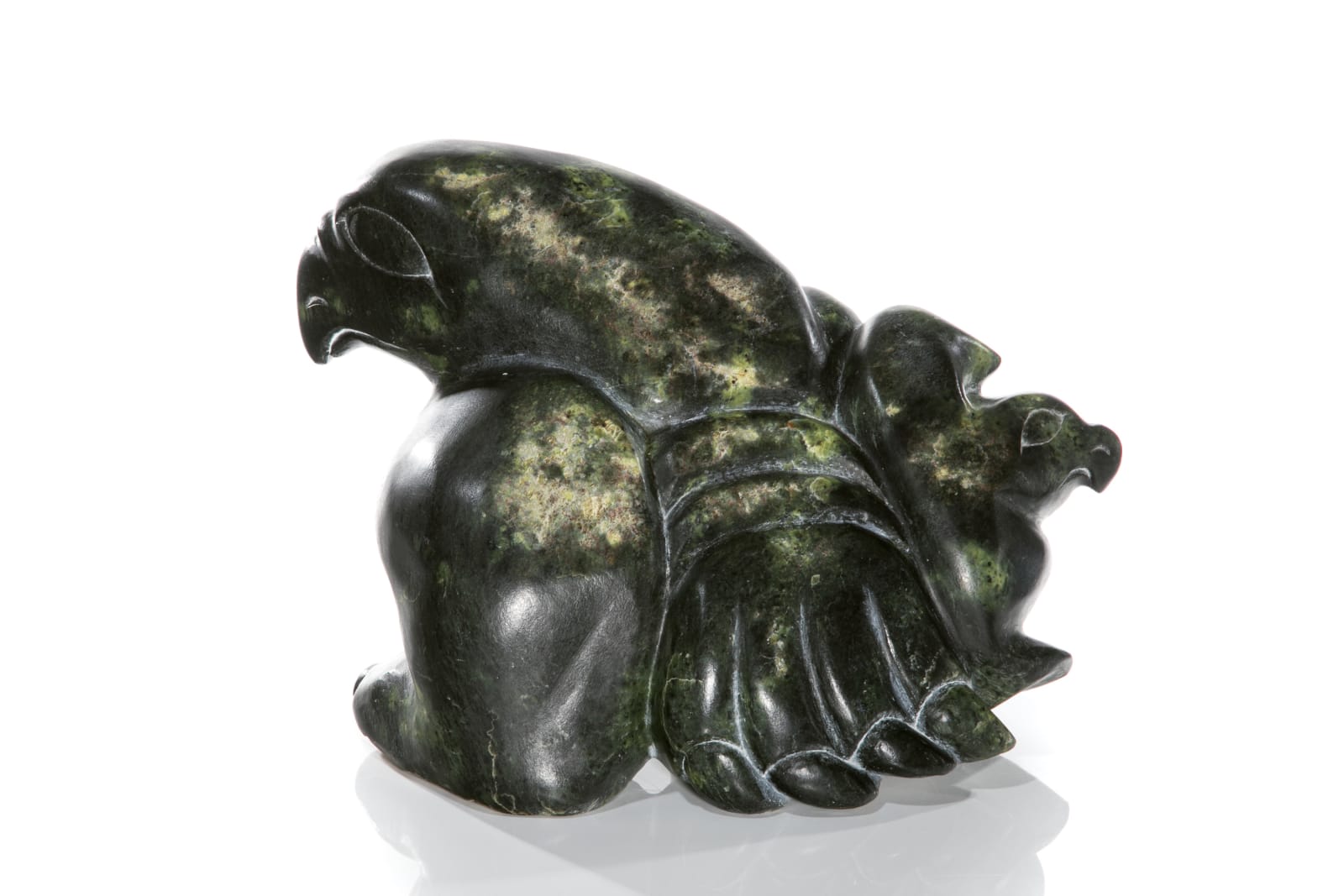 KOOMWARTOK ASHOONA (1930-1984) KINNGAIT (CAPE DORSET), Mother Bird with Young, 1970s