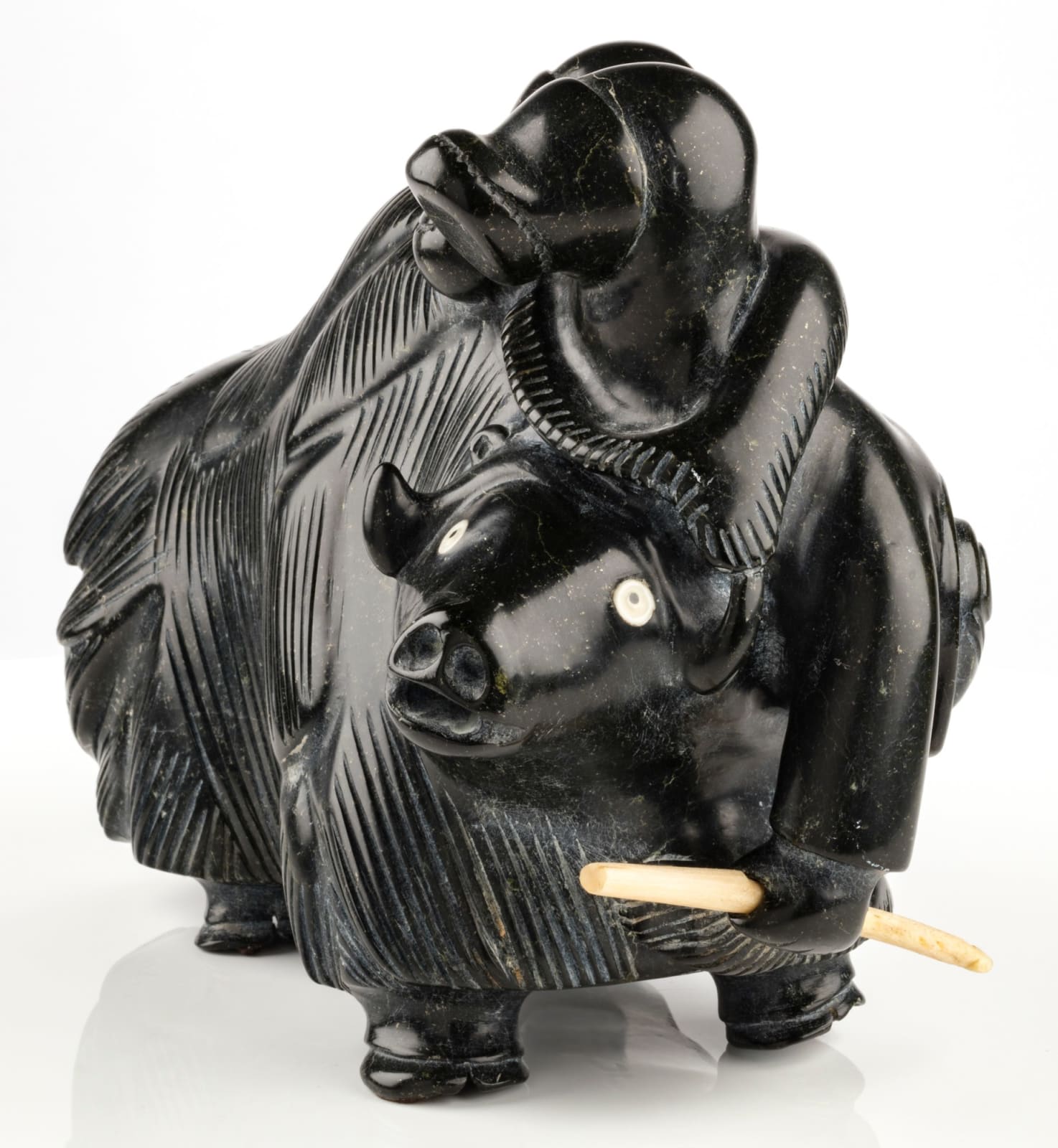 JUDAS ULLULAQ (1937-1999) Uqsuqtuuq (Gjoa Haven), Hunter Tossed by Muskox, c. 1988