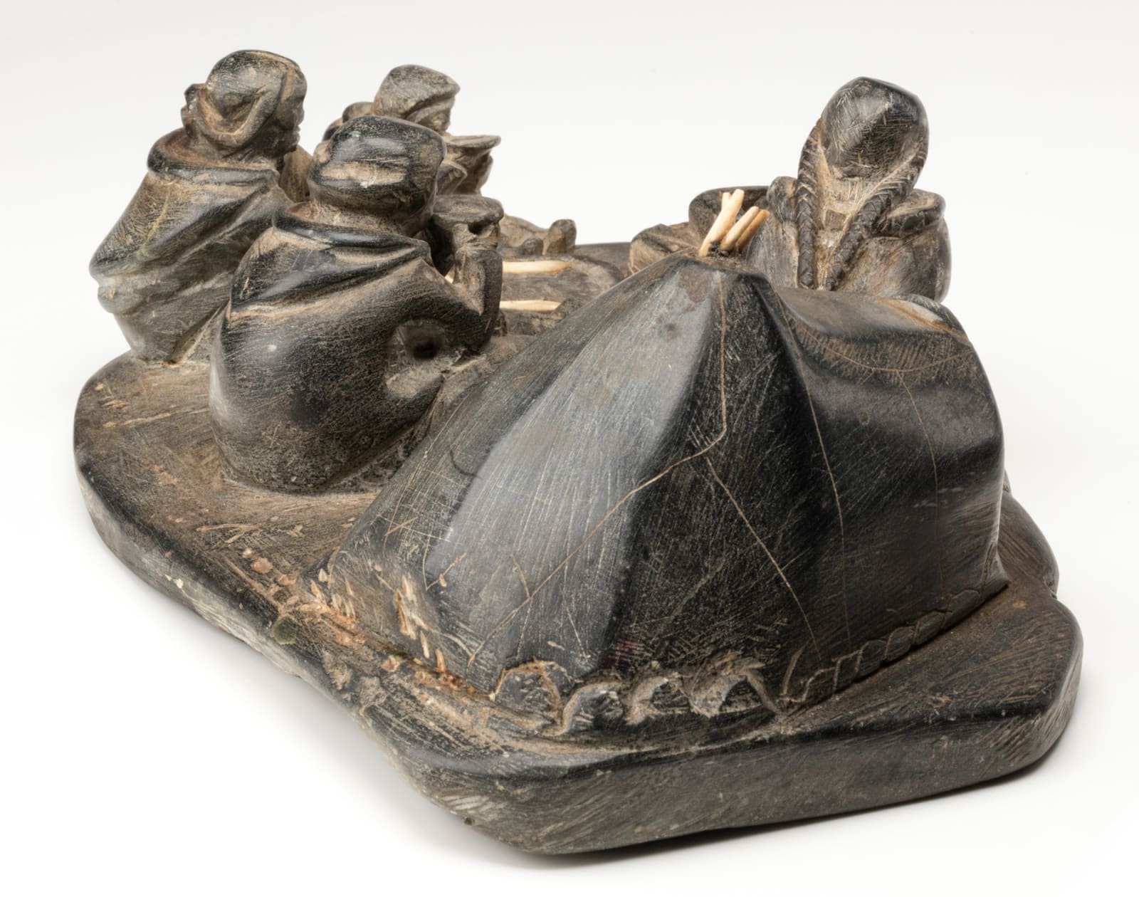 ENNUTSIAK (1893-1976) IQALUIT (FROBISHER BAY), Mealtime at Summer Camp, c. 1958-60