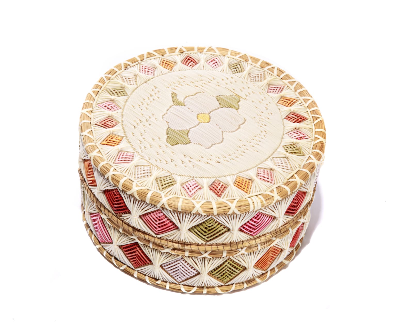 UNIDENTIFIED ARTIST, ANISHINAABE (OJIBWA), Circular Quill Box, early 20th century
