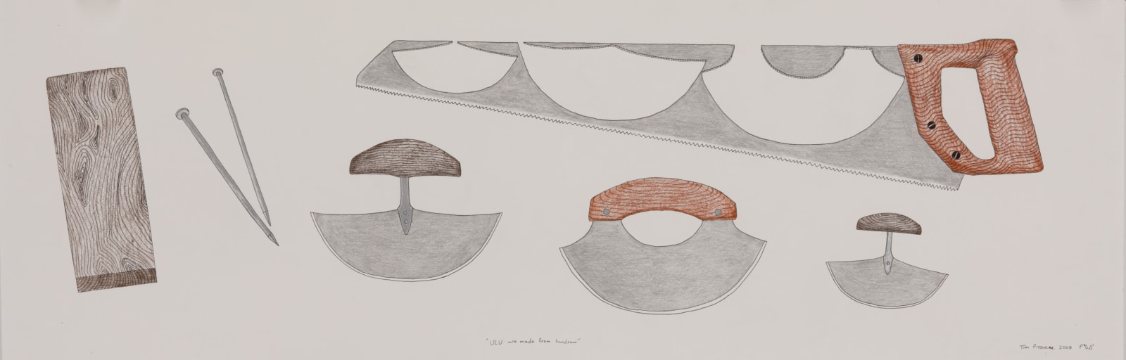 TIM PITSIULAK (1967-2016) KINNGAIT (CAPE DORSET), Ulu are Made from Handsaw, 2008