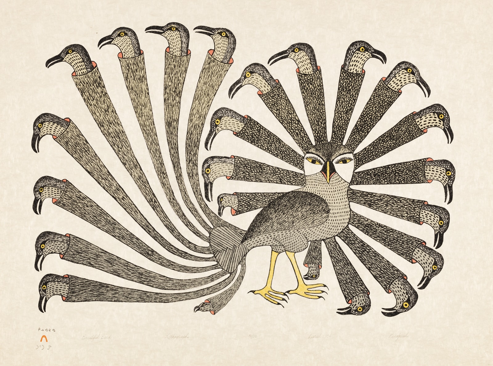 KENOJUAK ASHEVAK, C.C., R.C.A. (1927-2013) KINNGAIT (CAPE DORSET), Bountiful Bird, 1986 #11