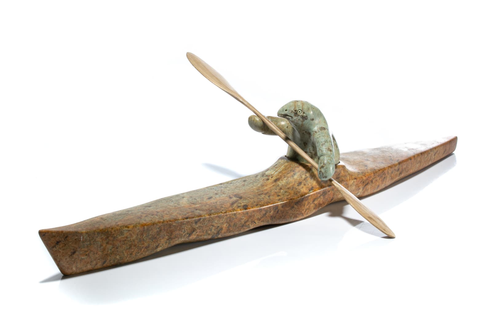 ABRAHAM ANGHIK RUBEN, O.C. (1951-) PAULATUK / SALT SPRING ISLAND, B.C, Bird Shaman Captaining Kayak, 1998