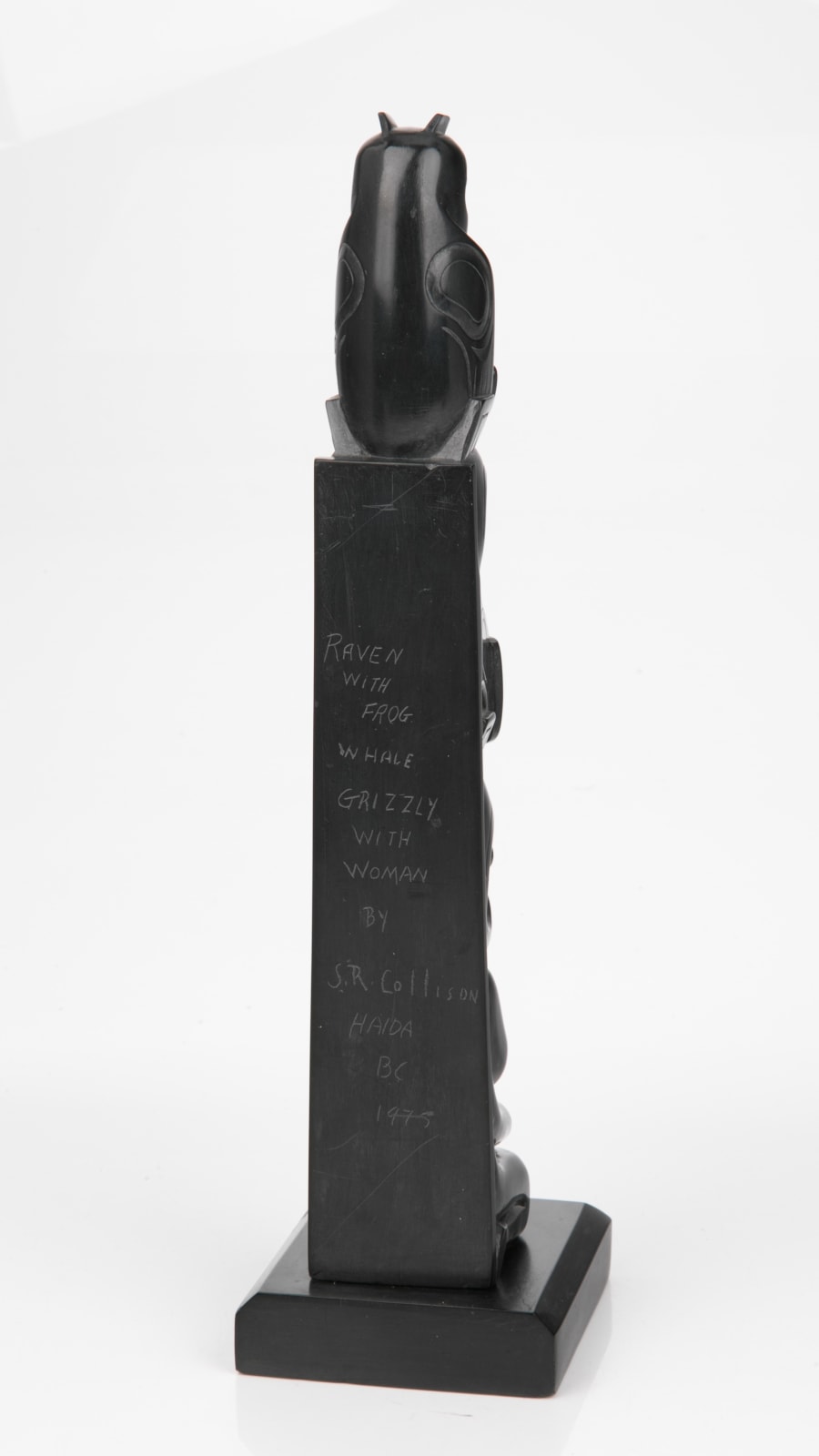 STEVE R. COLLISON (c. 1953-?), HAIDA, Model Totem Pole (Raven with Frog Whale Grizzly with Woman), 1975